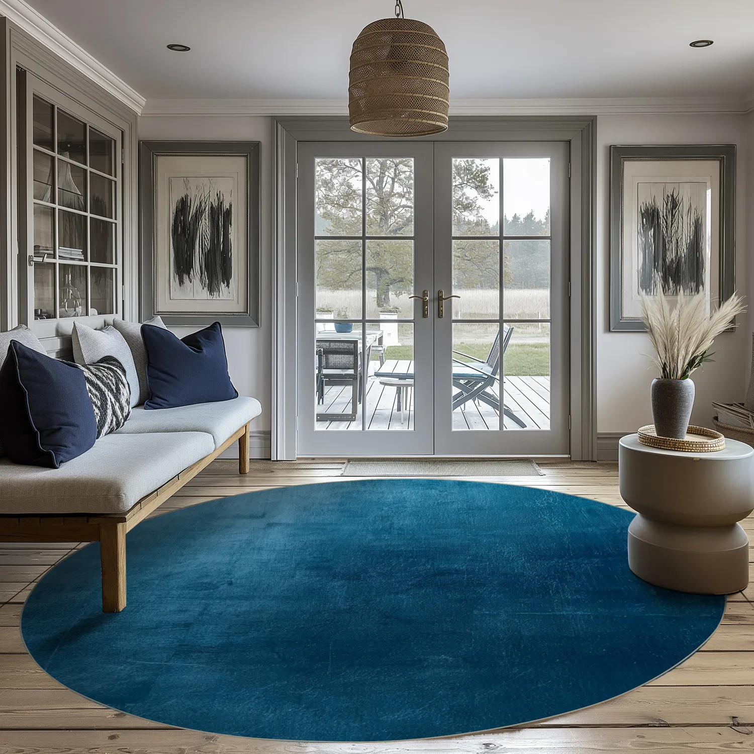 Tapete redondo - Artena (azul escuro)