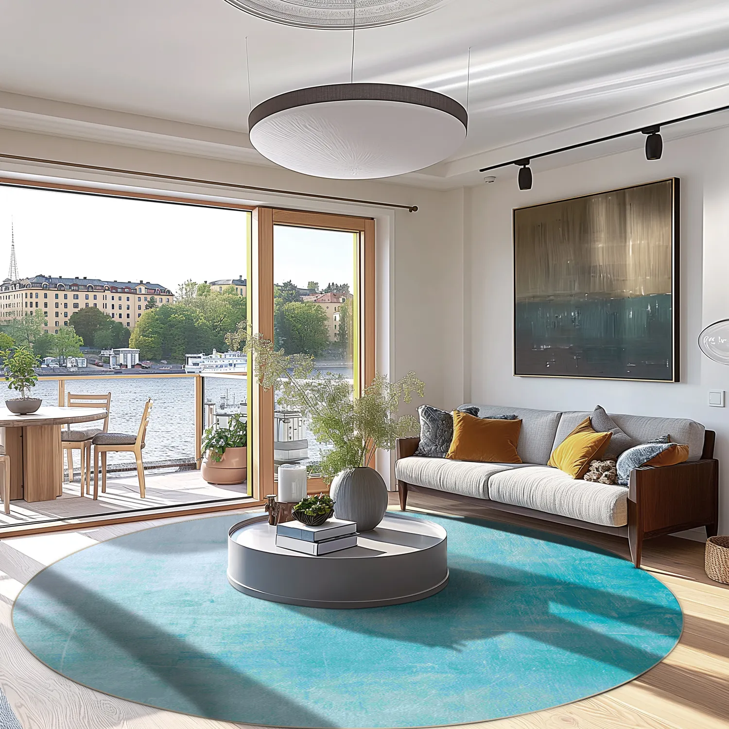 Tapete redondo - Artena (azul claro)