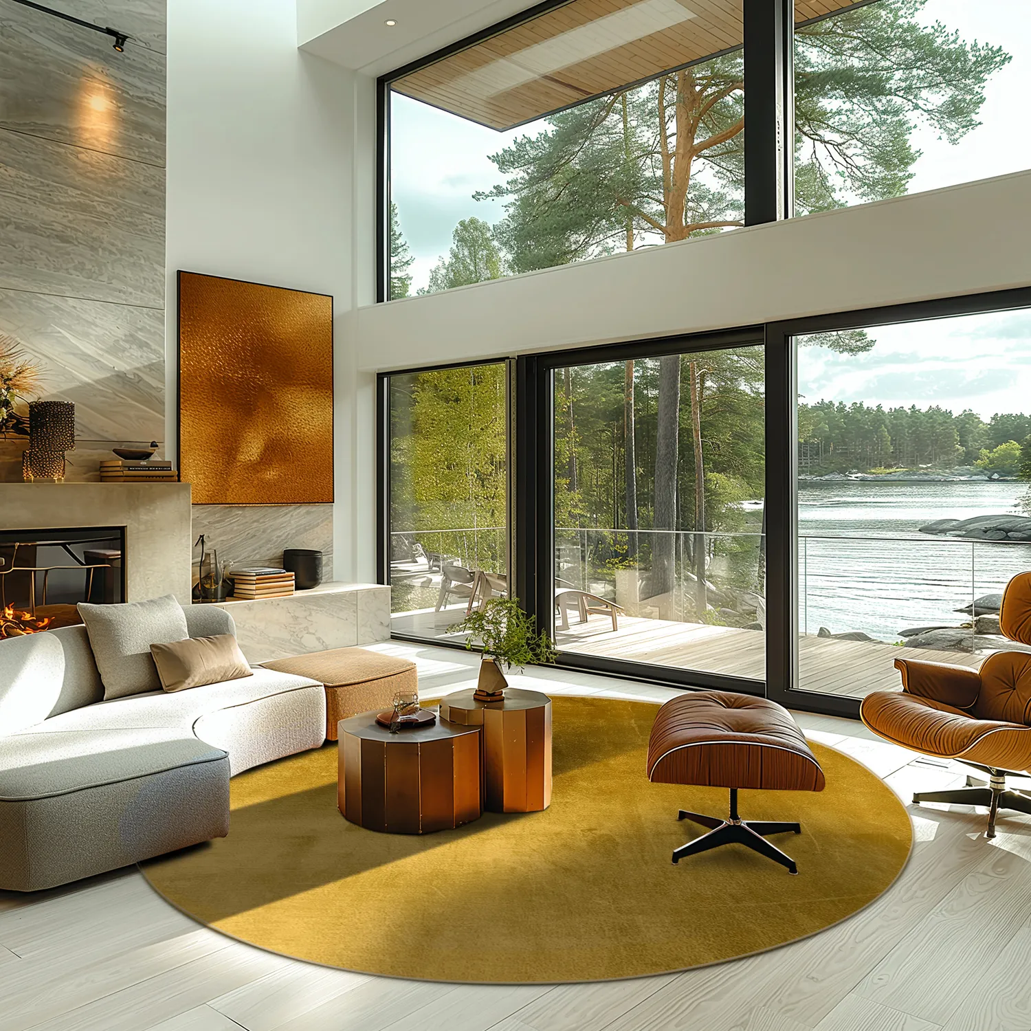 Tapete redondo - Artena (ocre)