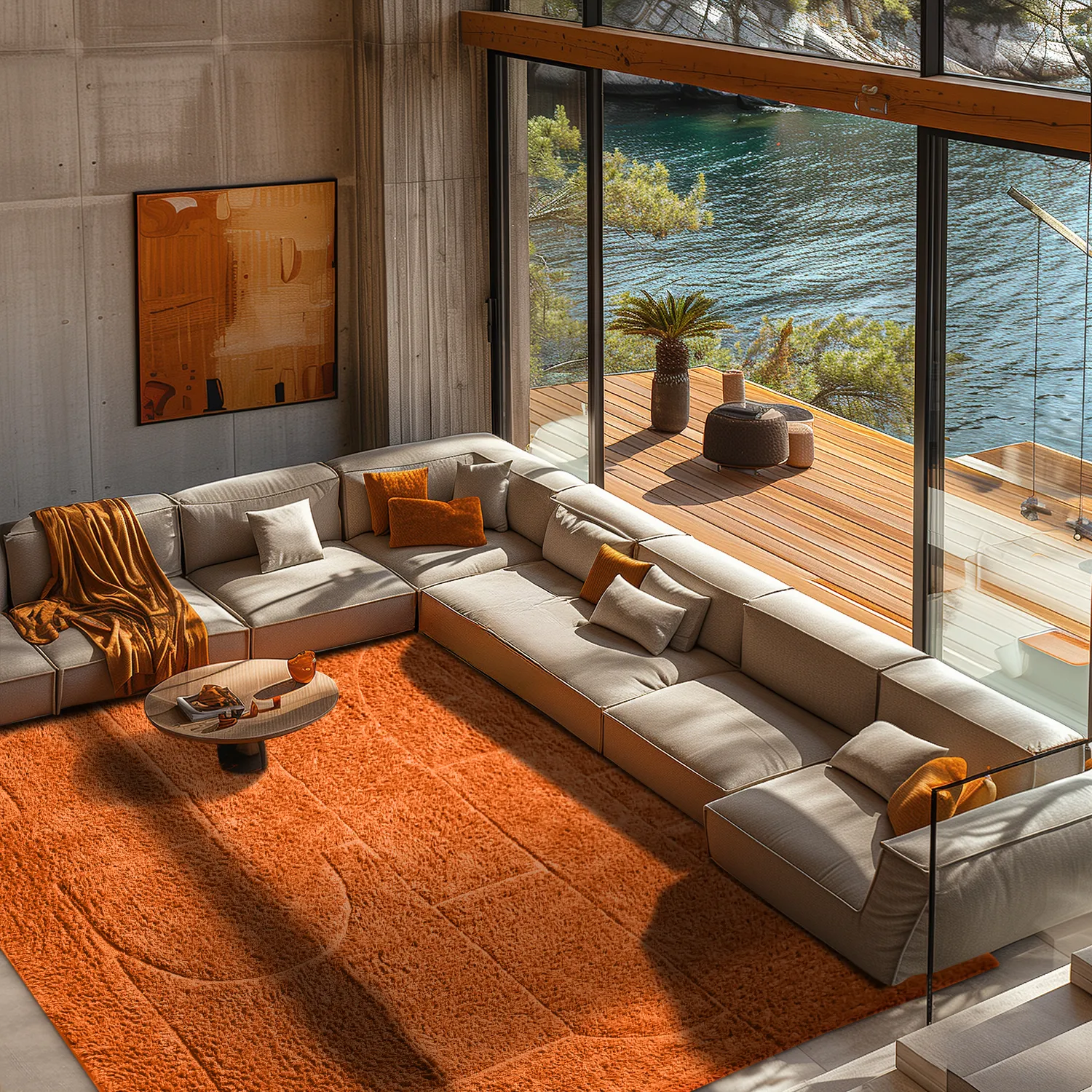 Tapetes felpudos - Cremona Natural Cotton Shaggy (laranja)