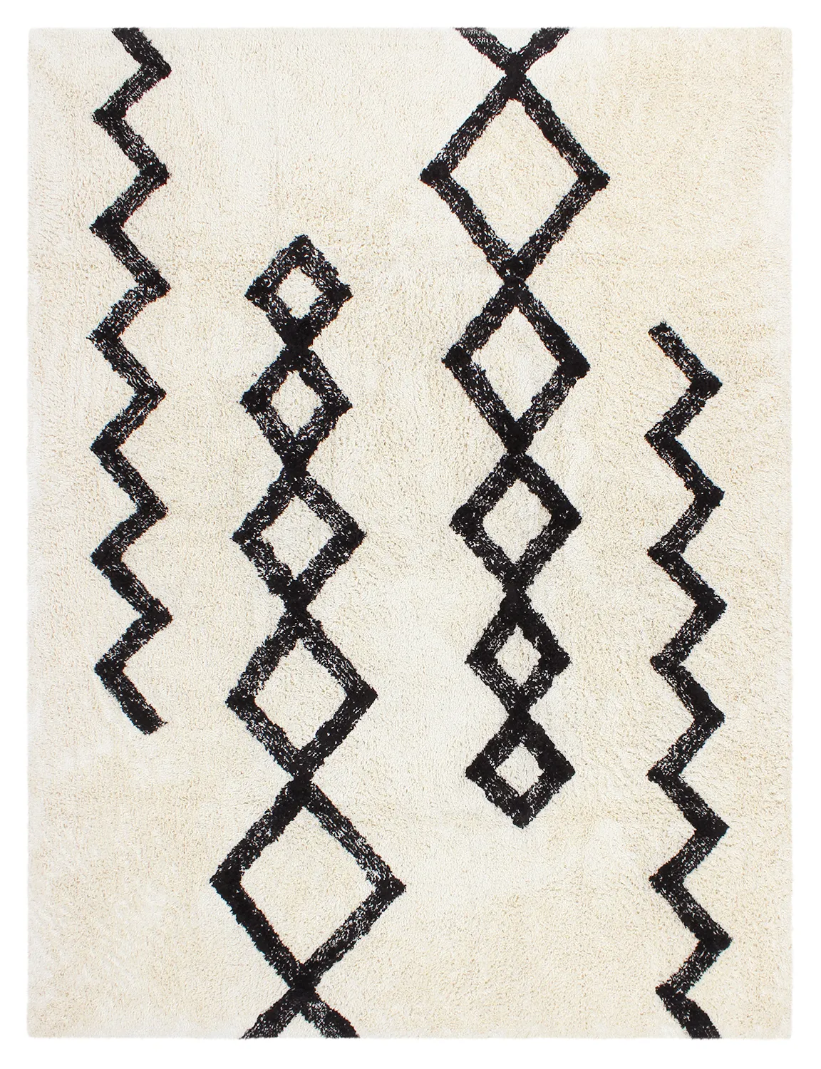 Tapetes felpudos - Chablis Natural Cotton Shaggy (offwhite/preto)