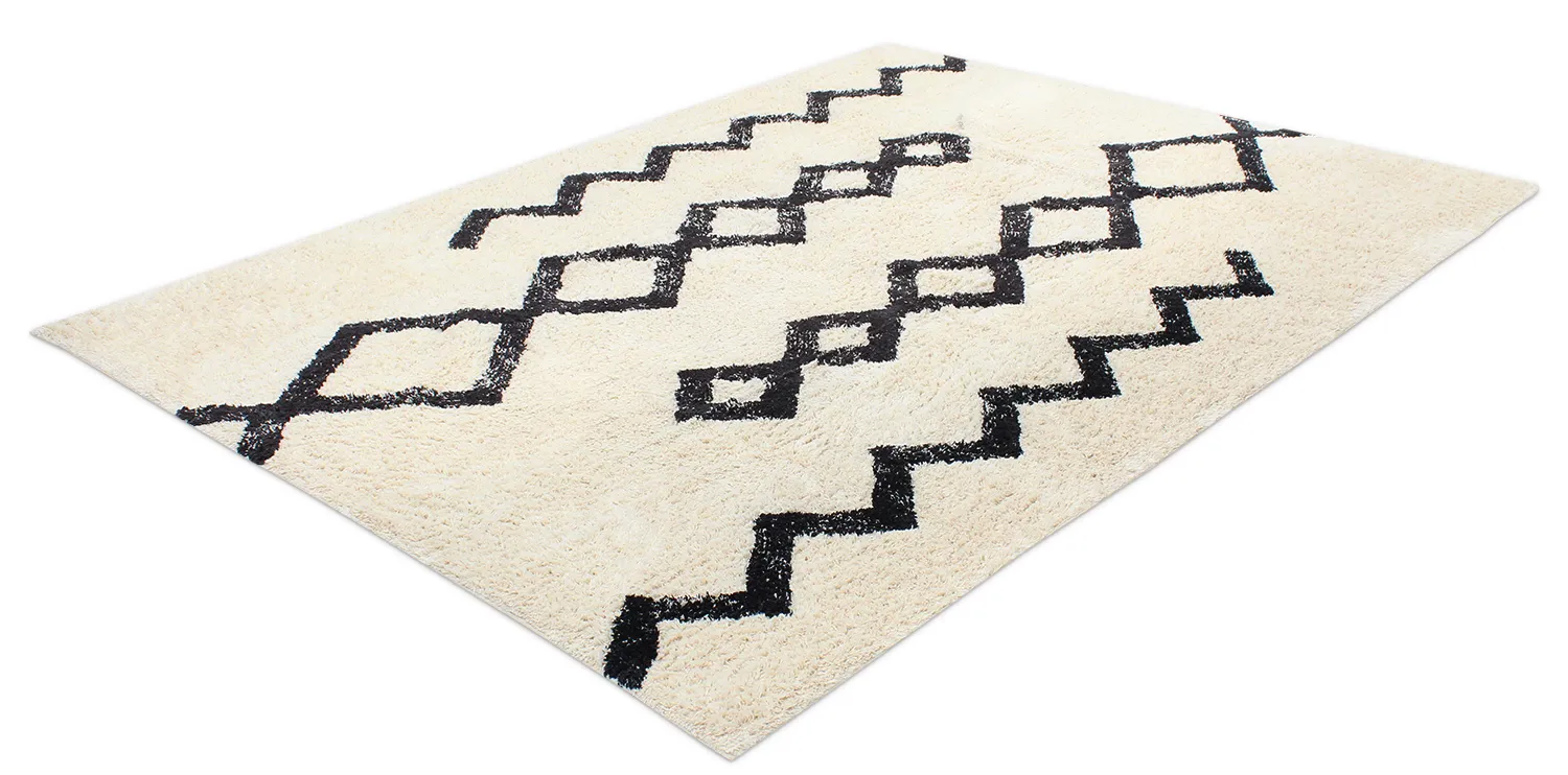 Tapetes felpudos - Chablis Natural Cotton Shaggy (offwhite/preto)