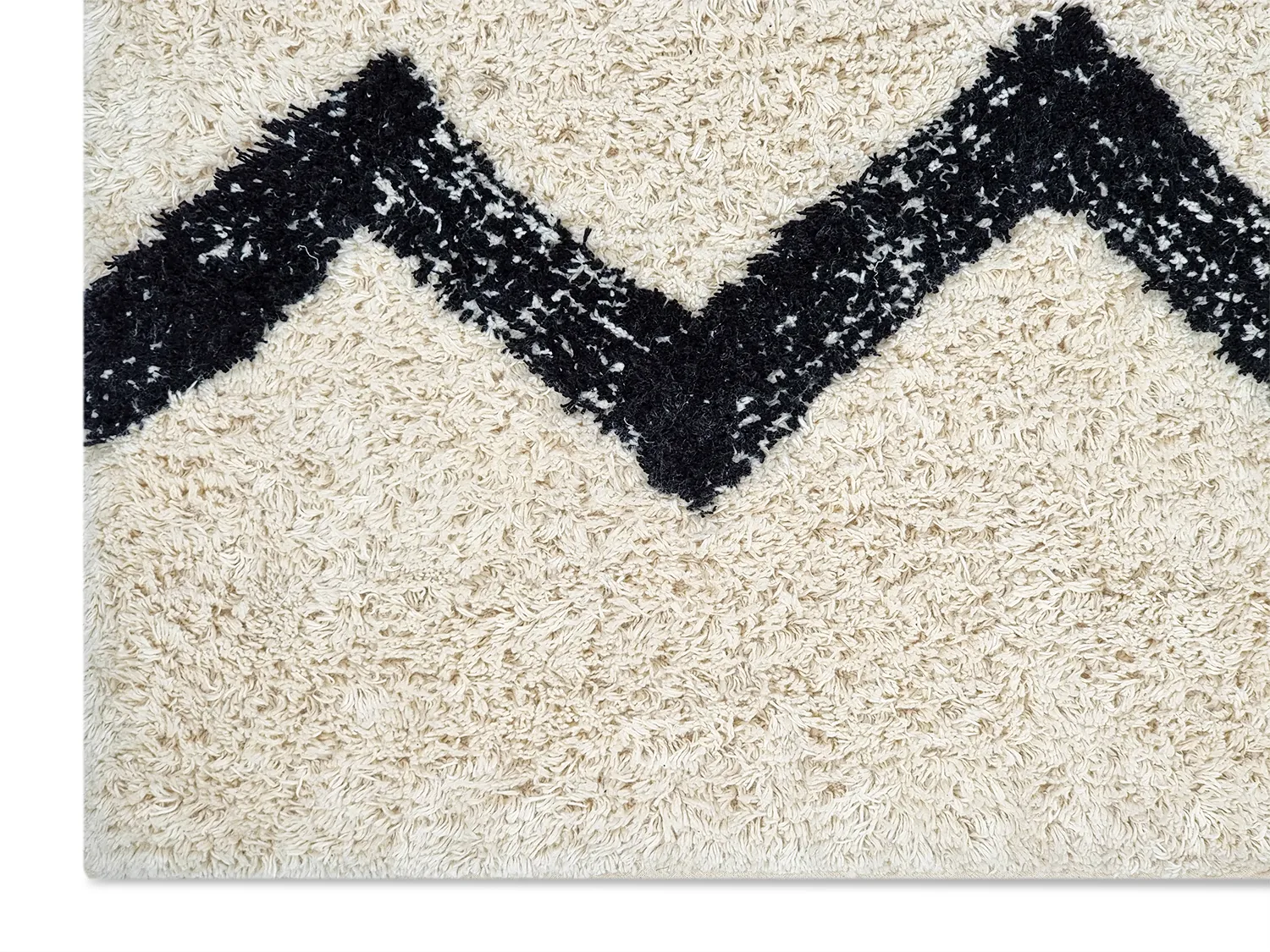 Tapetes felpudos - Chablis Natural Cotton Shaggy (offwhite/preto)