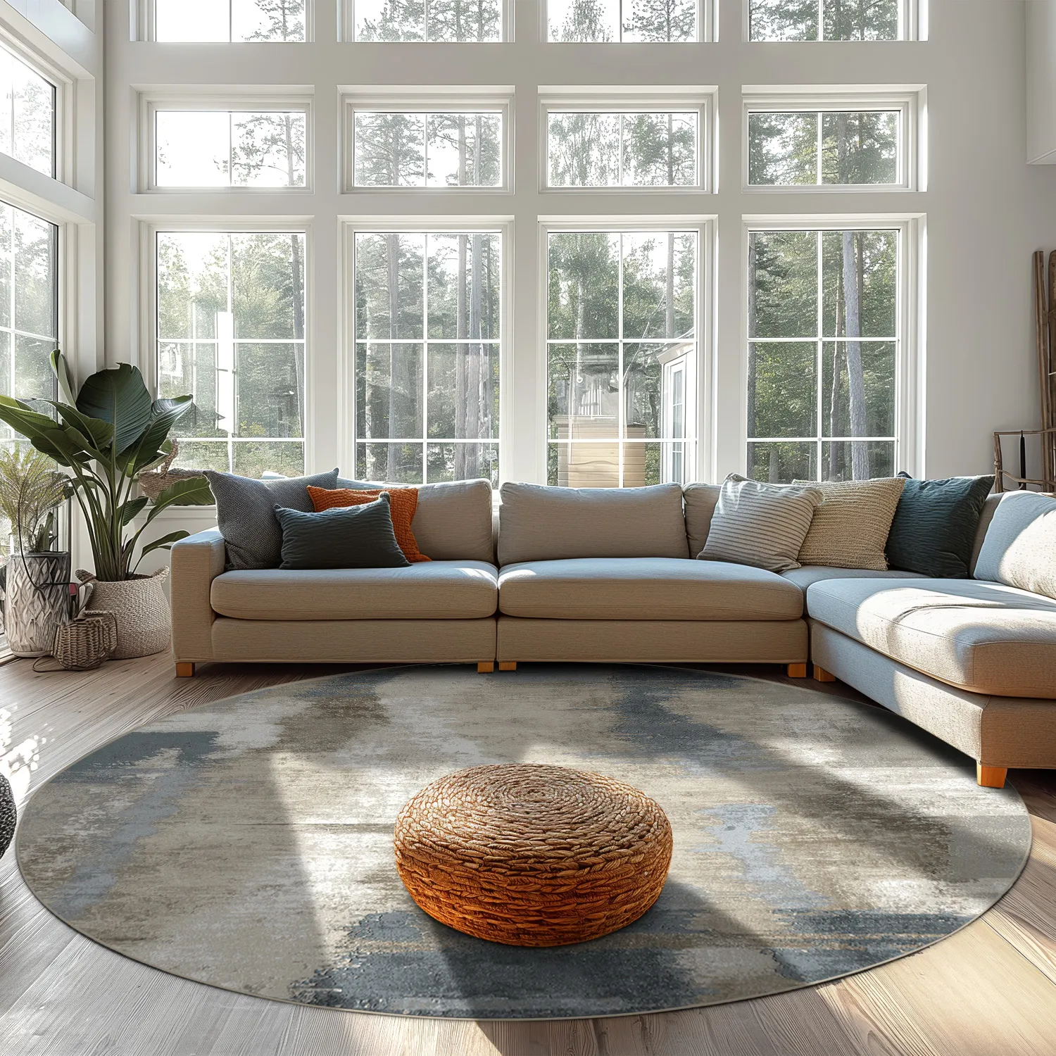 Tapete redondo - Arwen (azul/multi)