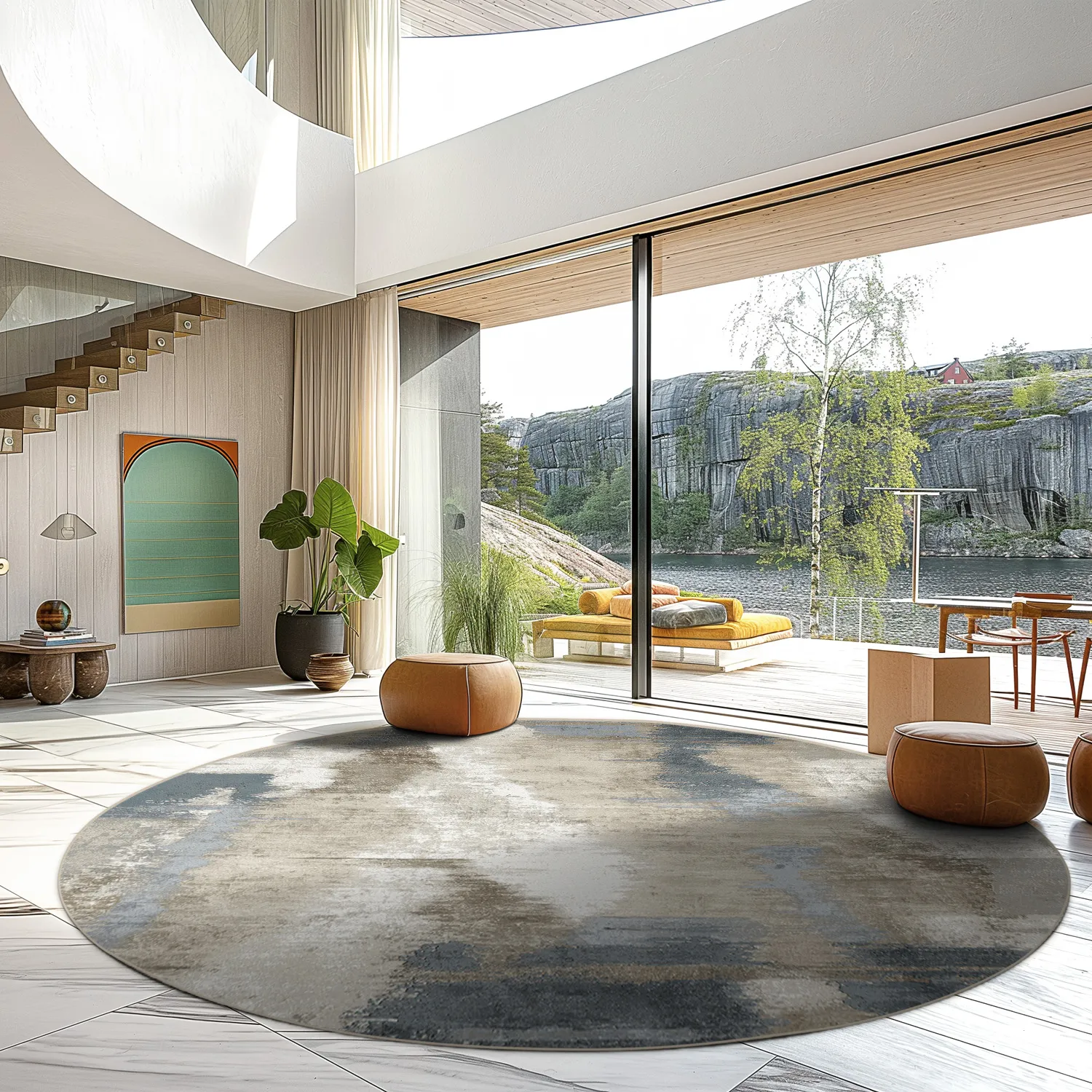 Tapete redondo - Arwen (azul/multi)