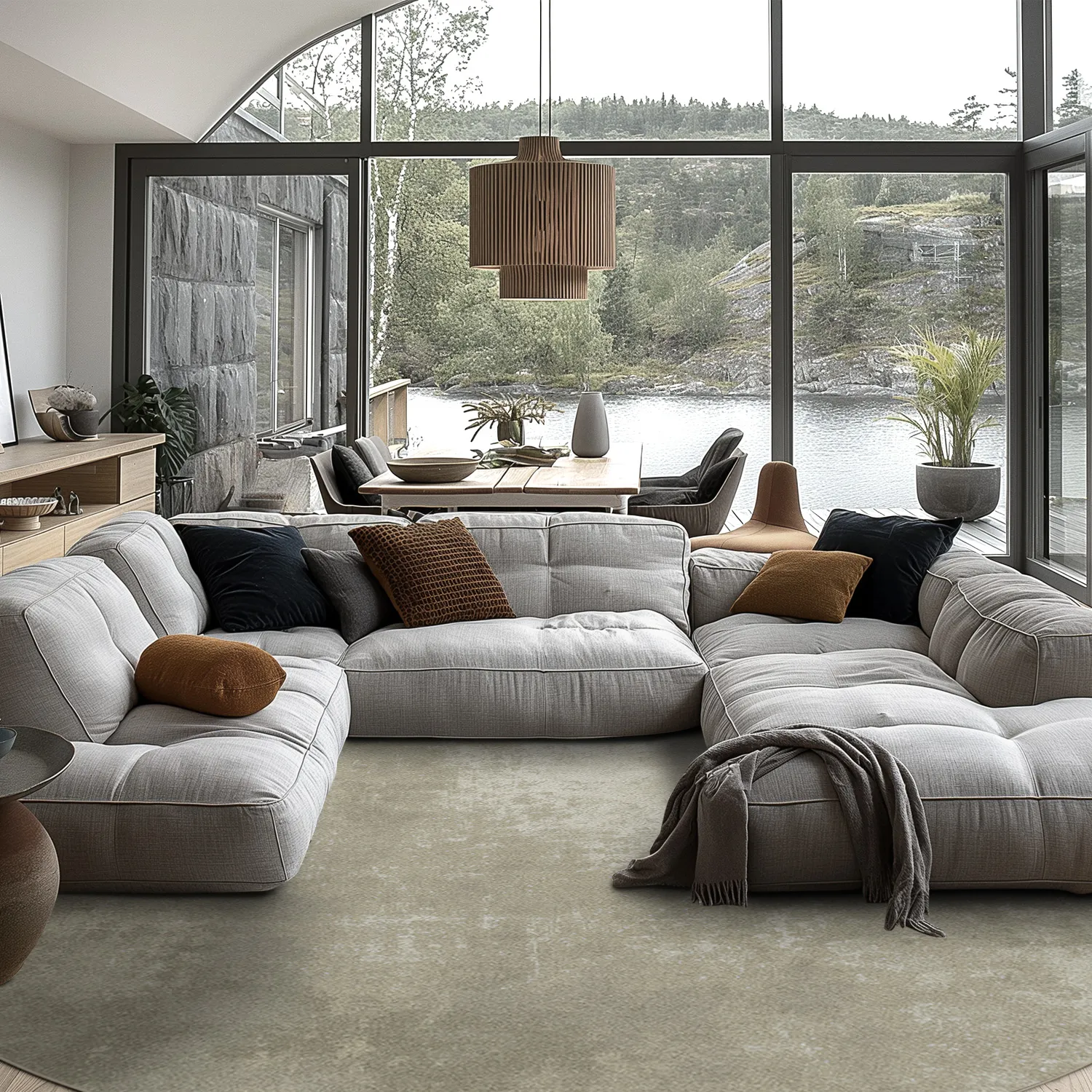 Tapete redondo - Lynton (bege)