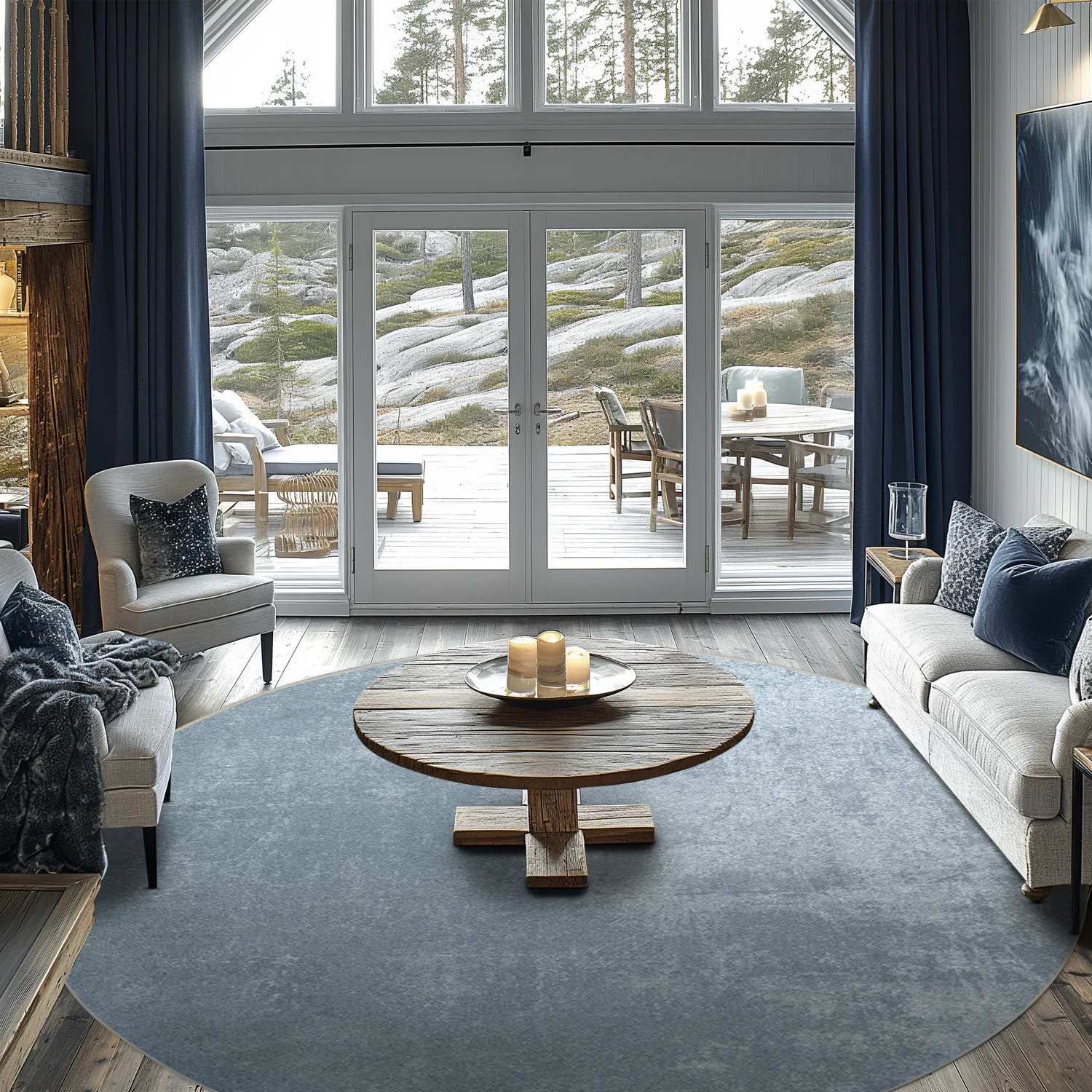 Tapete redondo - Lynton (azul)