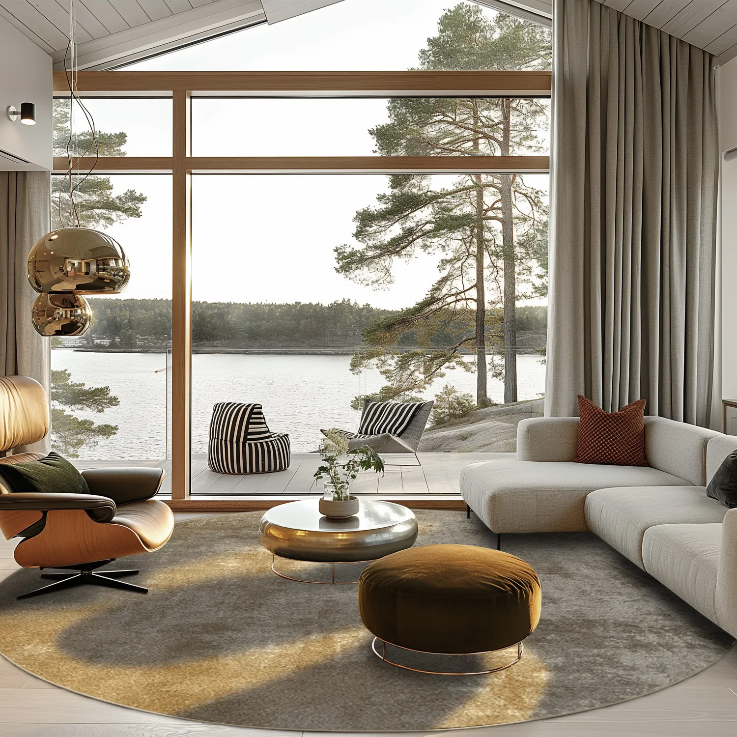 Tapete redondo - Lynton (marrom)