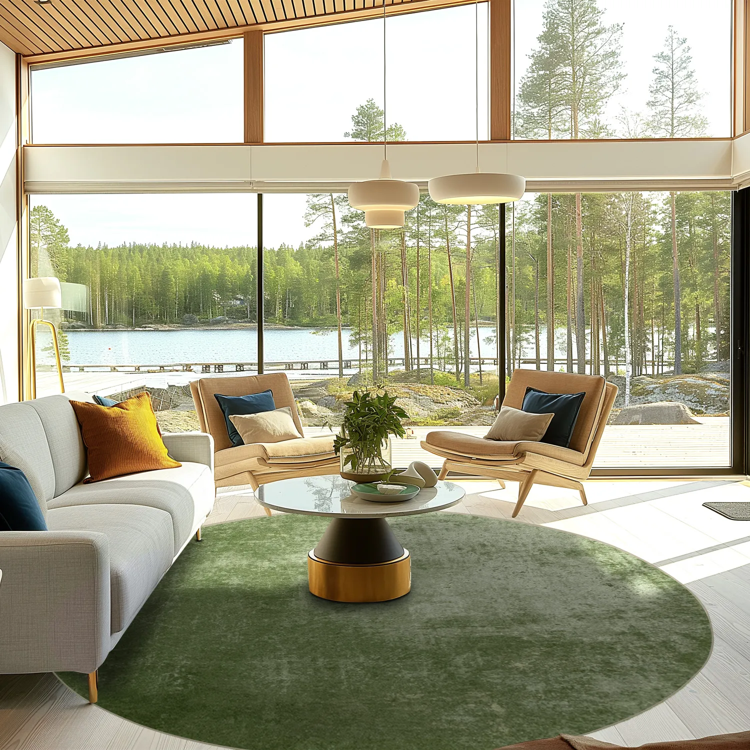 Tapete redondo - Lynton (verde)