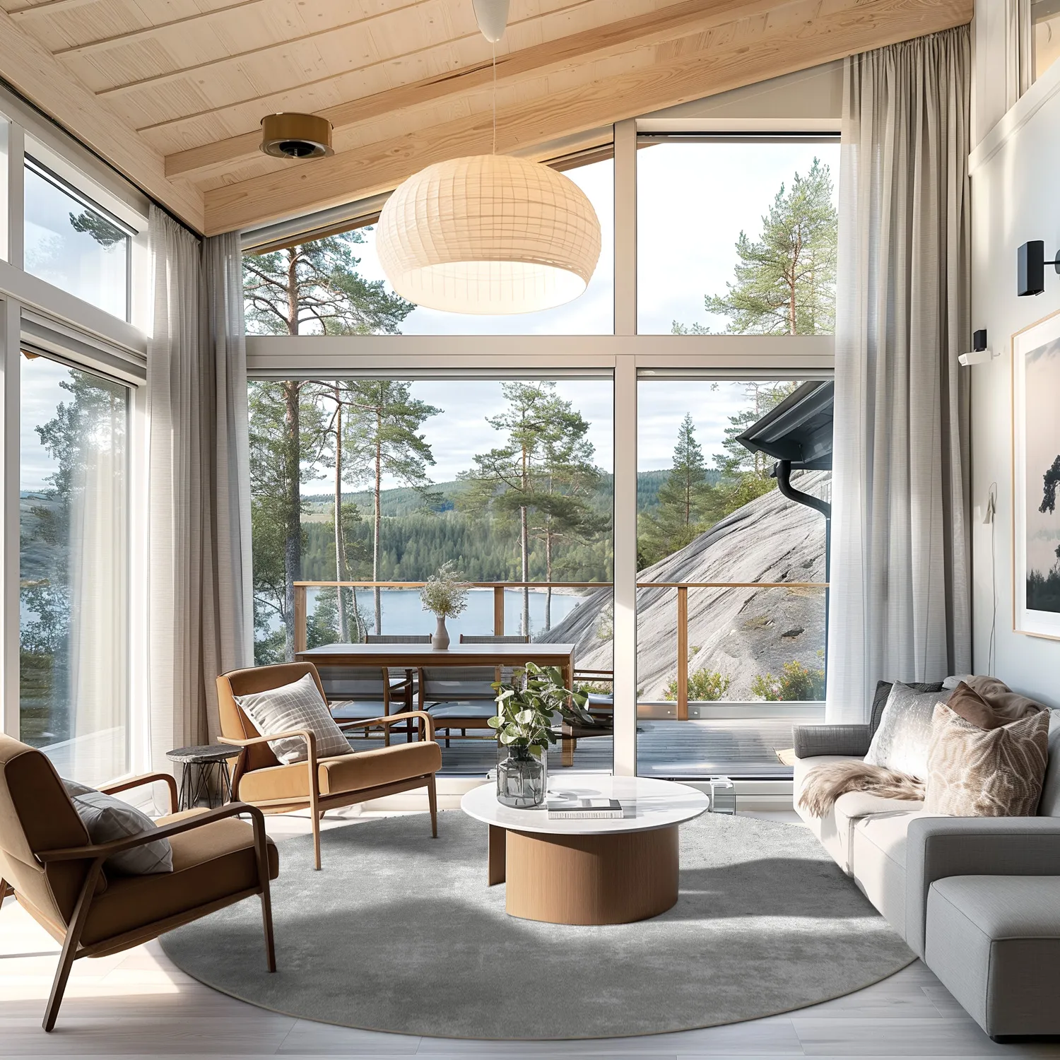 Tapete redondo - Lynton (cinza)