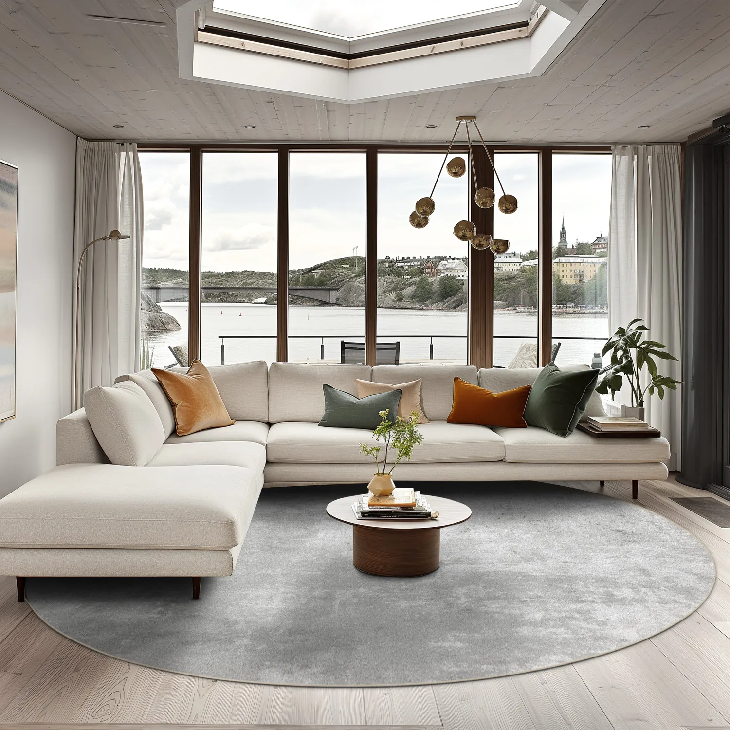 Tapete redondo - Lynton (cinza)