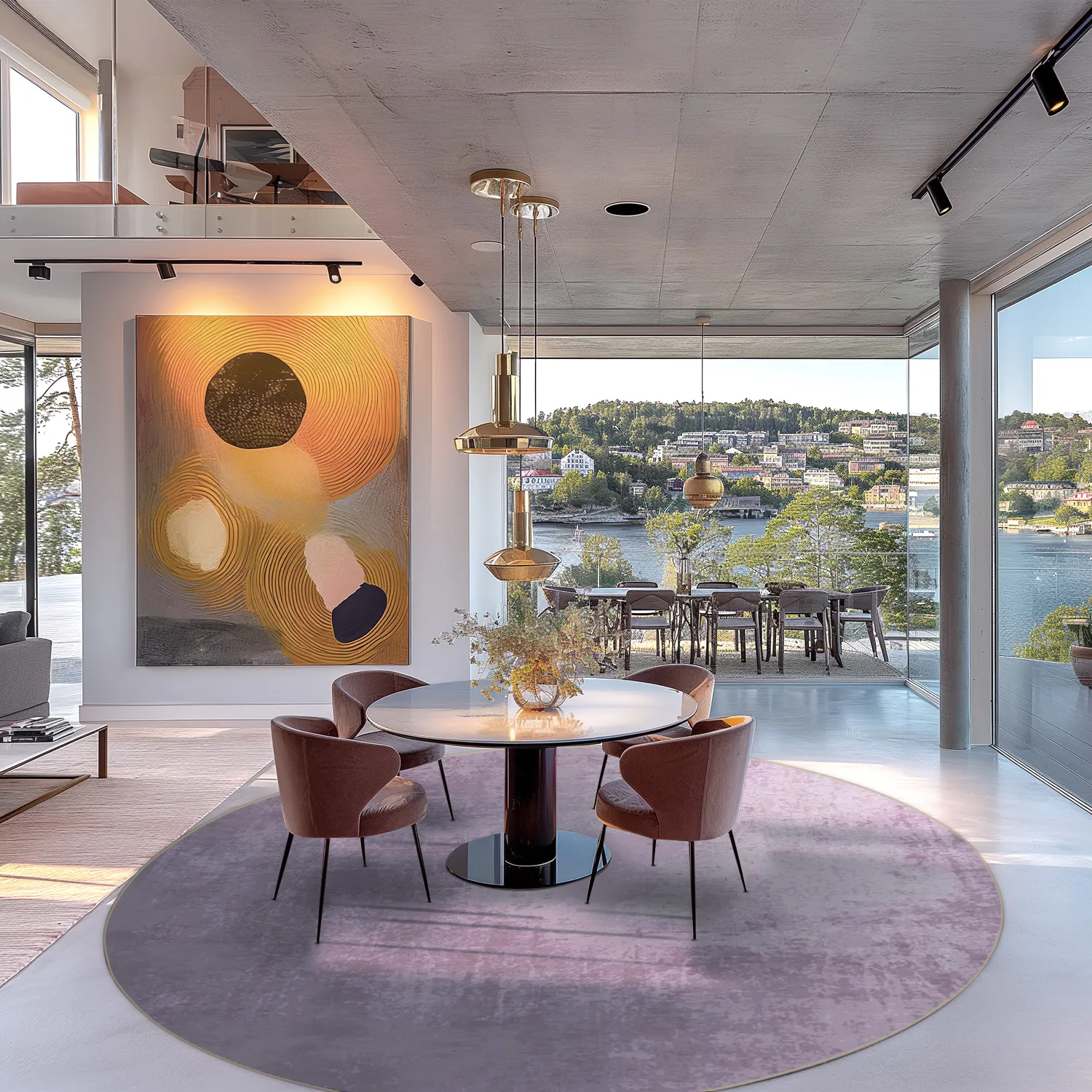 Tapete redondo - Lynton (roxo claro)