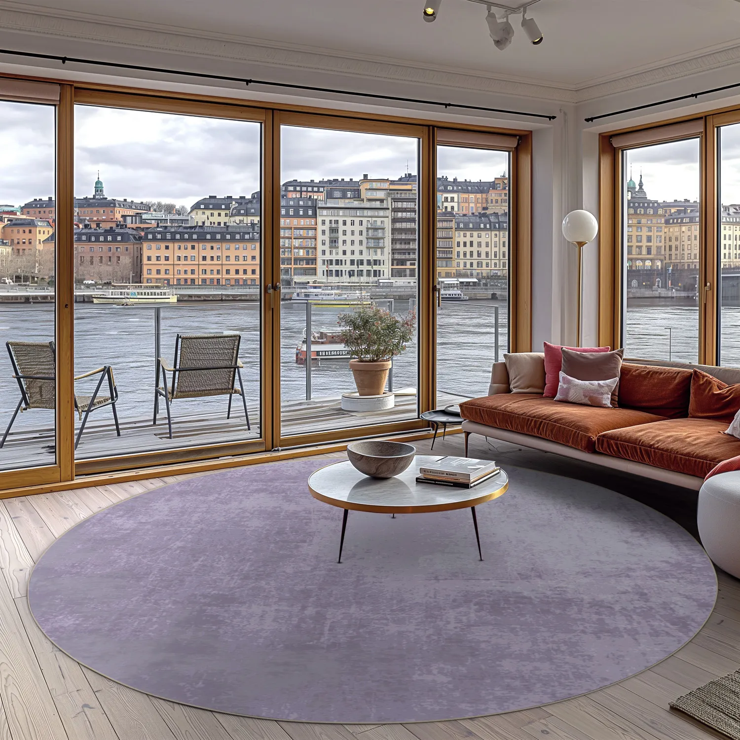 Tapete redondo - Lynton (roxo claro)