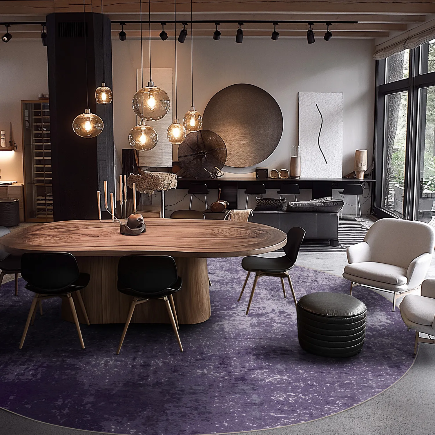 Tapete redondo - Lynton (roxo)