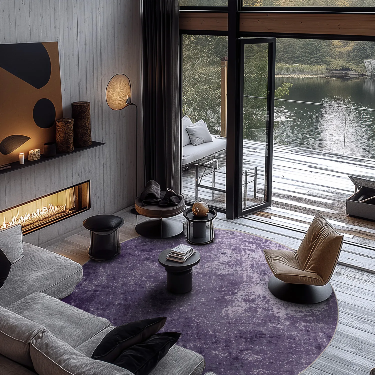 Tapete redondo - Lynton (roxo)