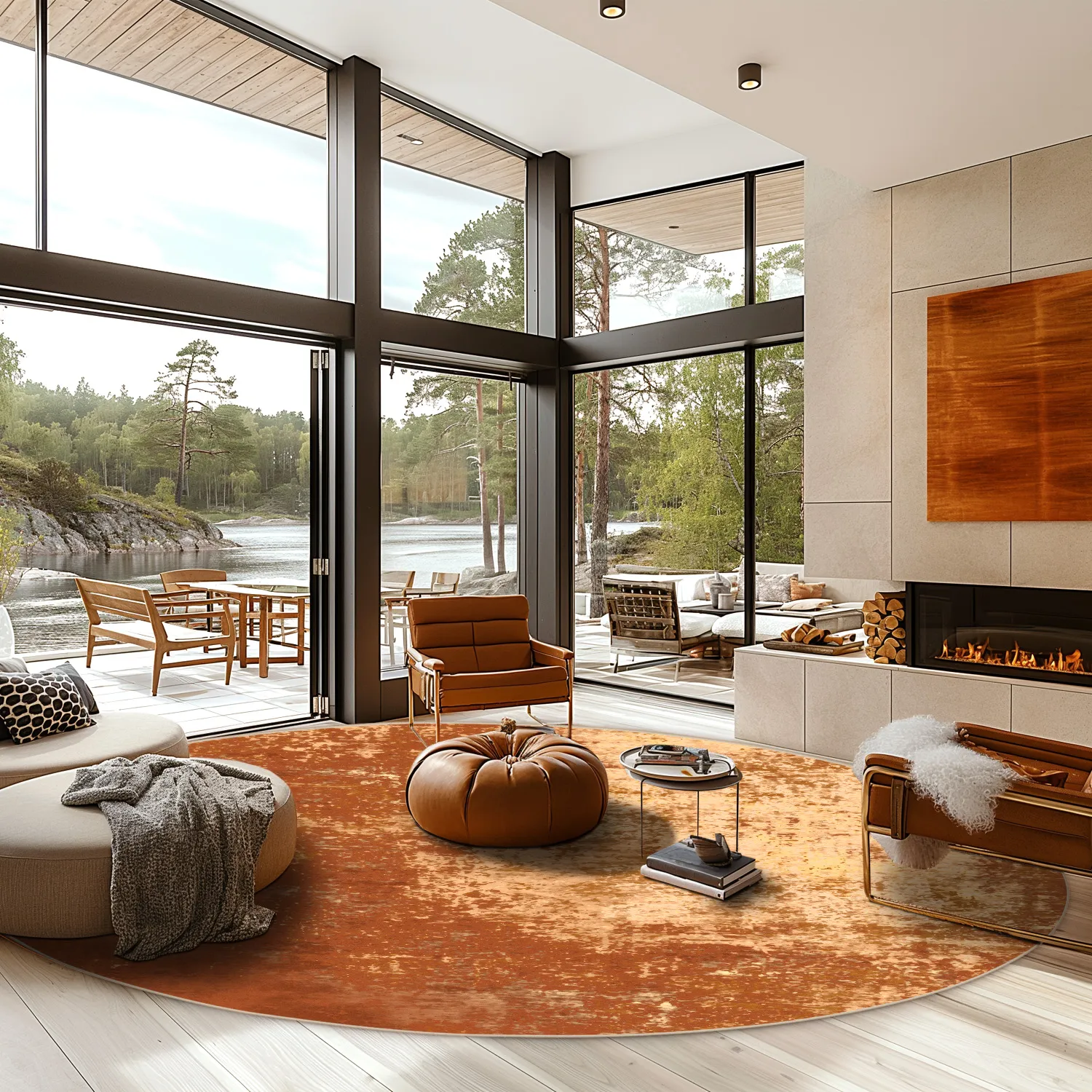 Tapete redondo - Lynton (terracota)