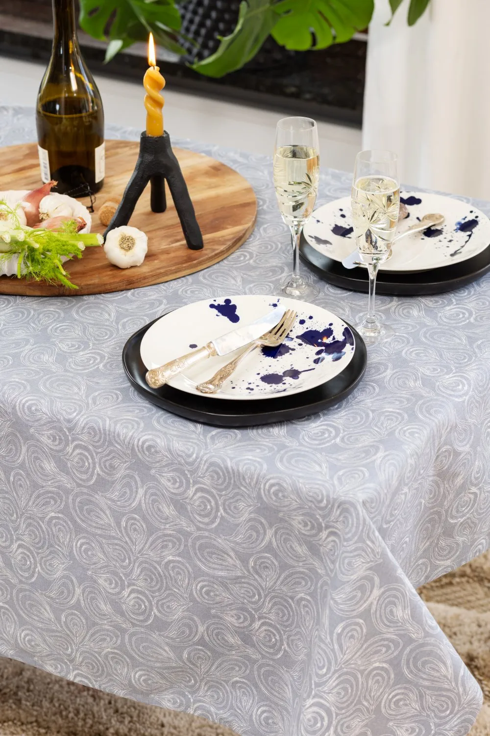 Toalha de mesa de algodão Merja (azul)