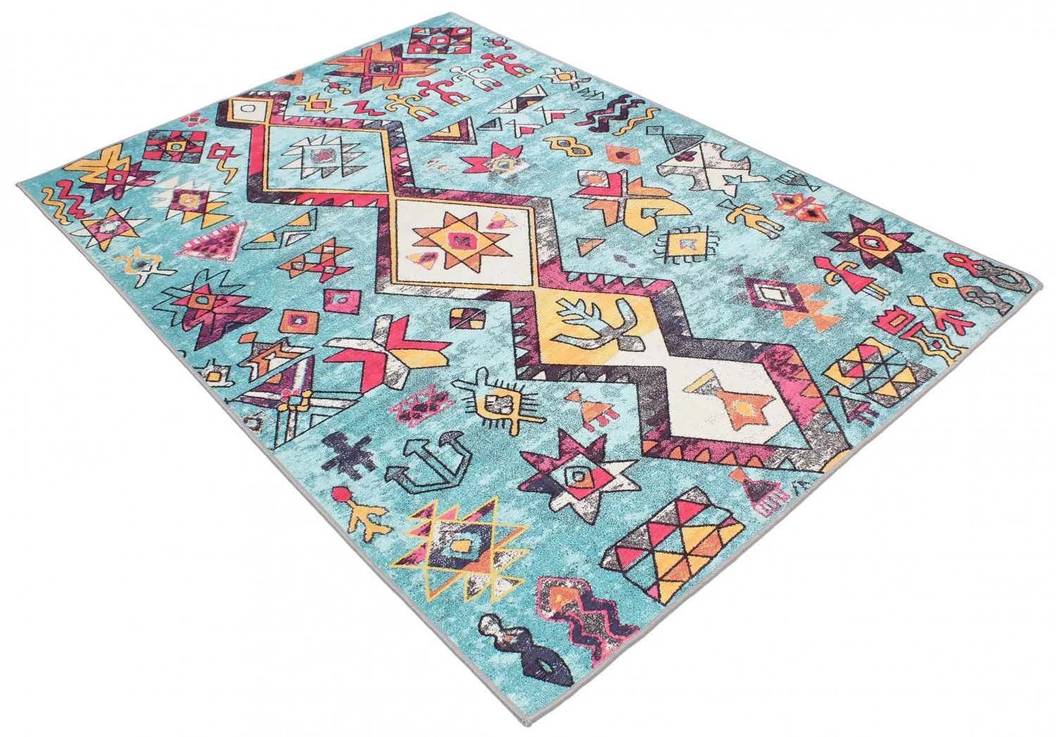 Tapete Wilton - Misare (azul/multicolorido)