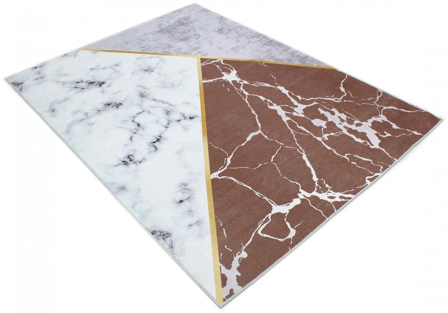 Tapete Wilton - Savino (cinza/branco/marrom)