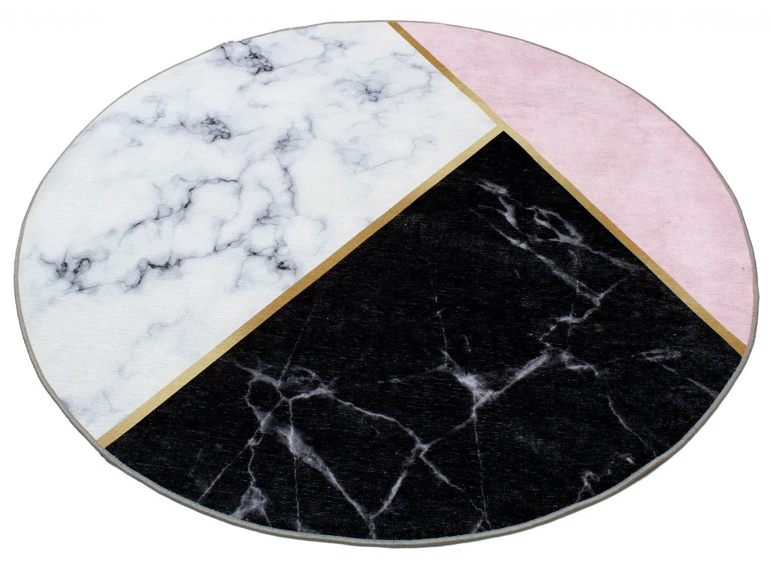 Tapete redondo - Savino (preto/branco/rosa)