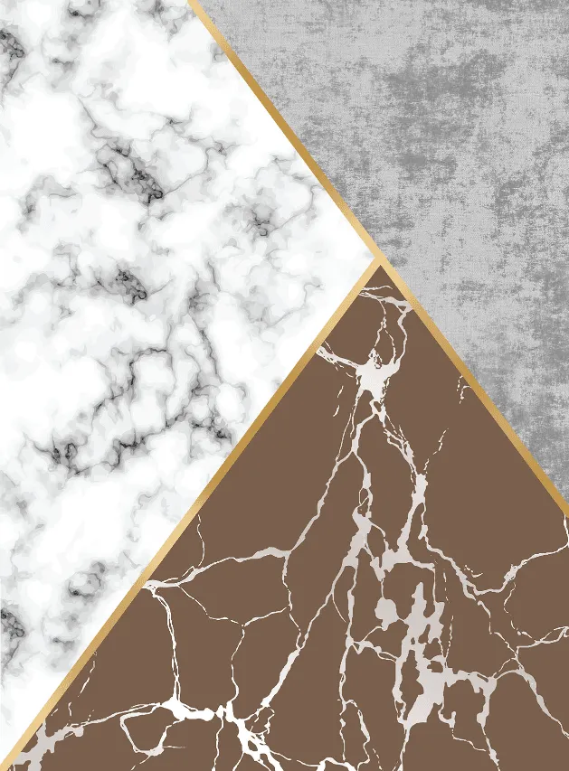 Tapete Wilton - Savino (cinza/branco/marrom)