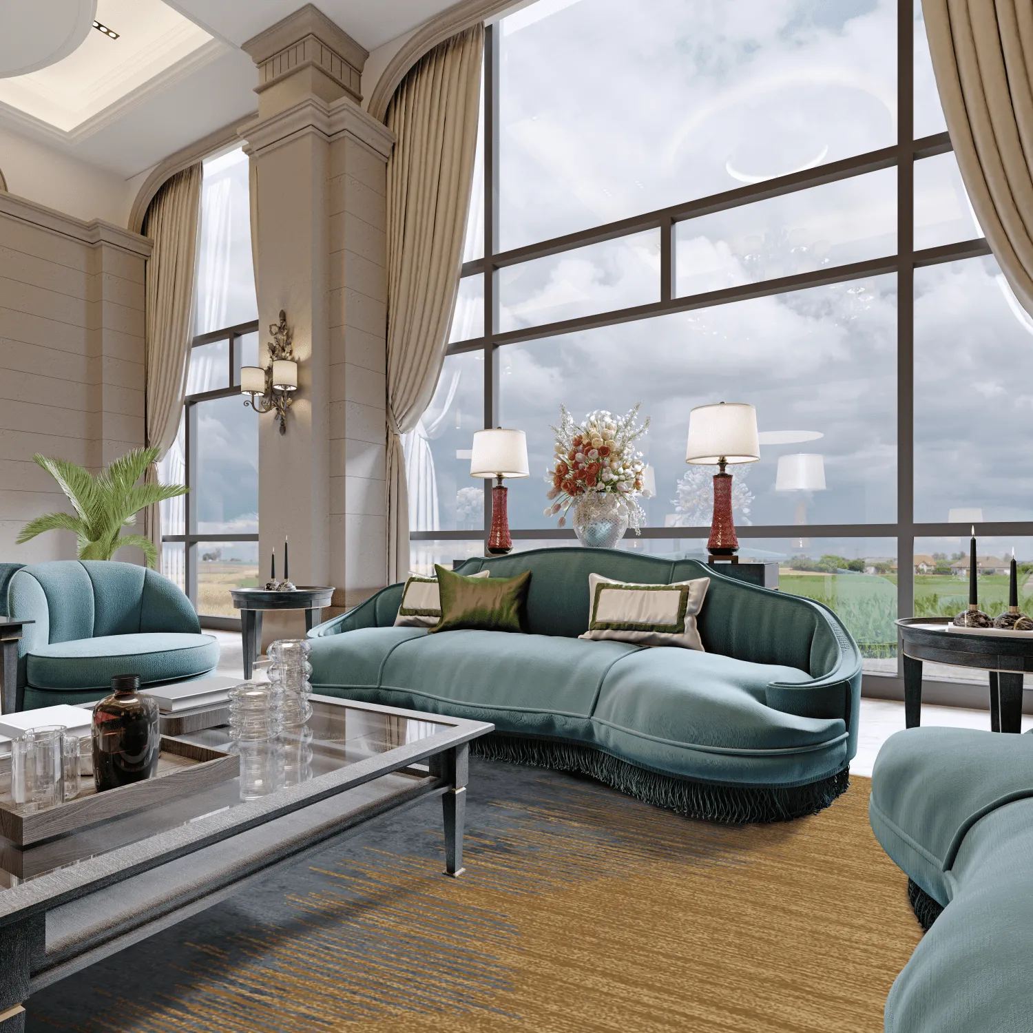 Tapete Wilton - Mileto (cinza/dourado)