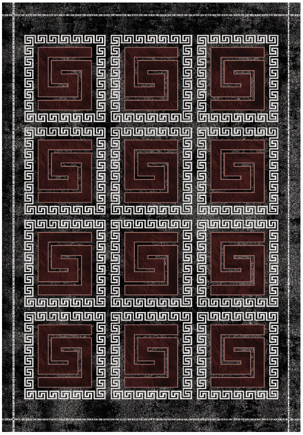 Tapete Wilton - Milos (preto/vermelho)