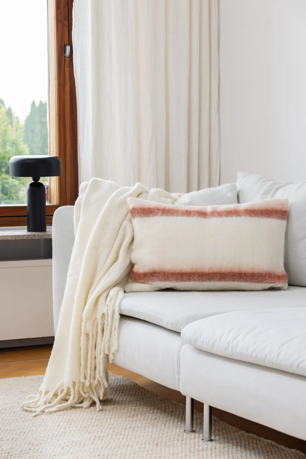 Capa de Almofada em Mistura de Lã - Miranda (rosa)