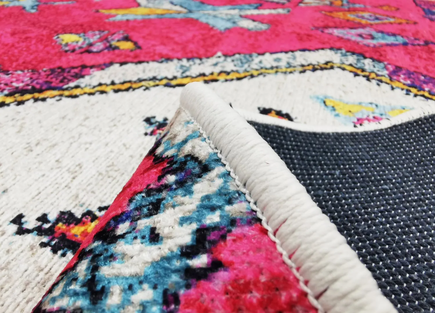 Tapete redondo - Misare (rosa/multicolorido)