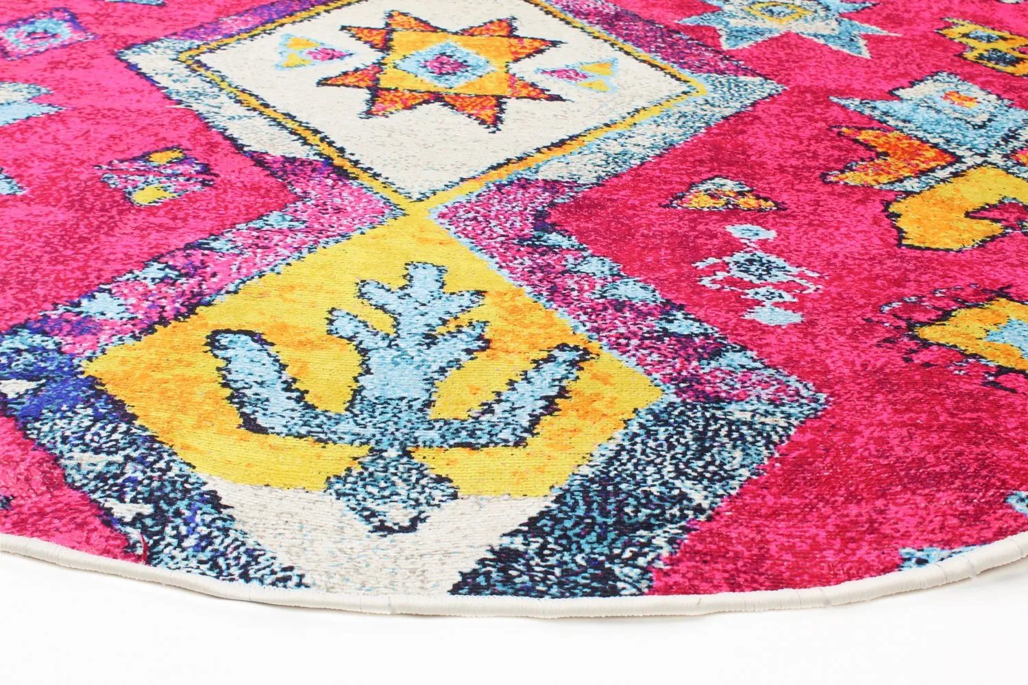 Tapete redondo - Misare (rosa/multicolorido)