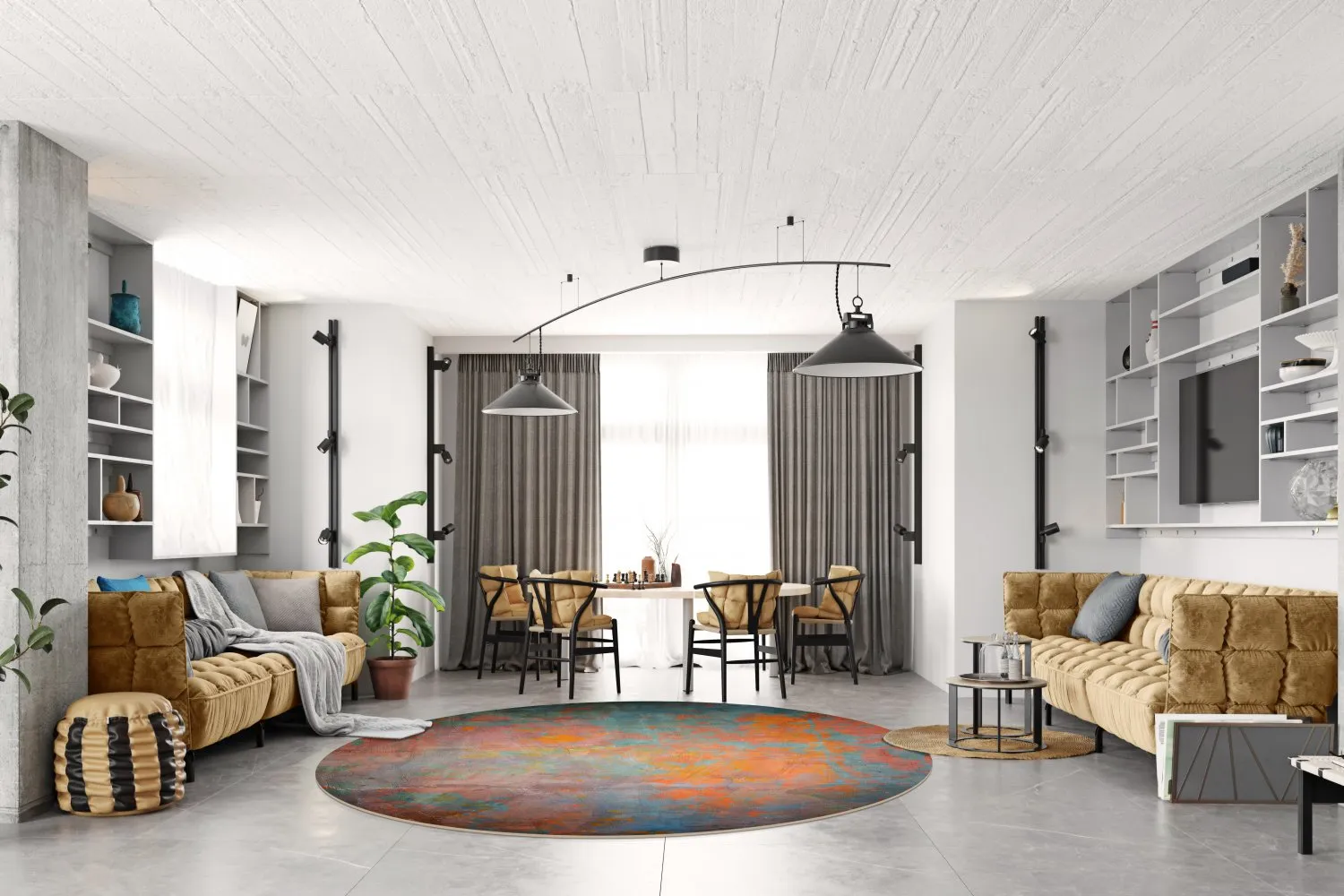 Tapete redondo - Foggia (multicolorido)