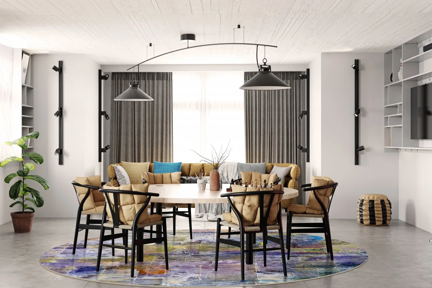 Tapete redondo - Padua (multicolorido)