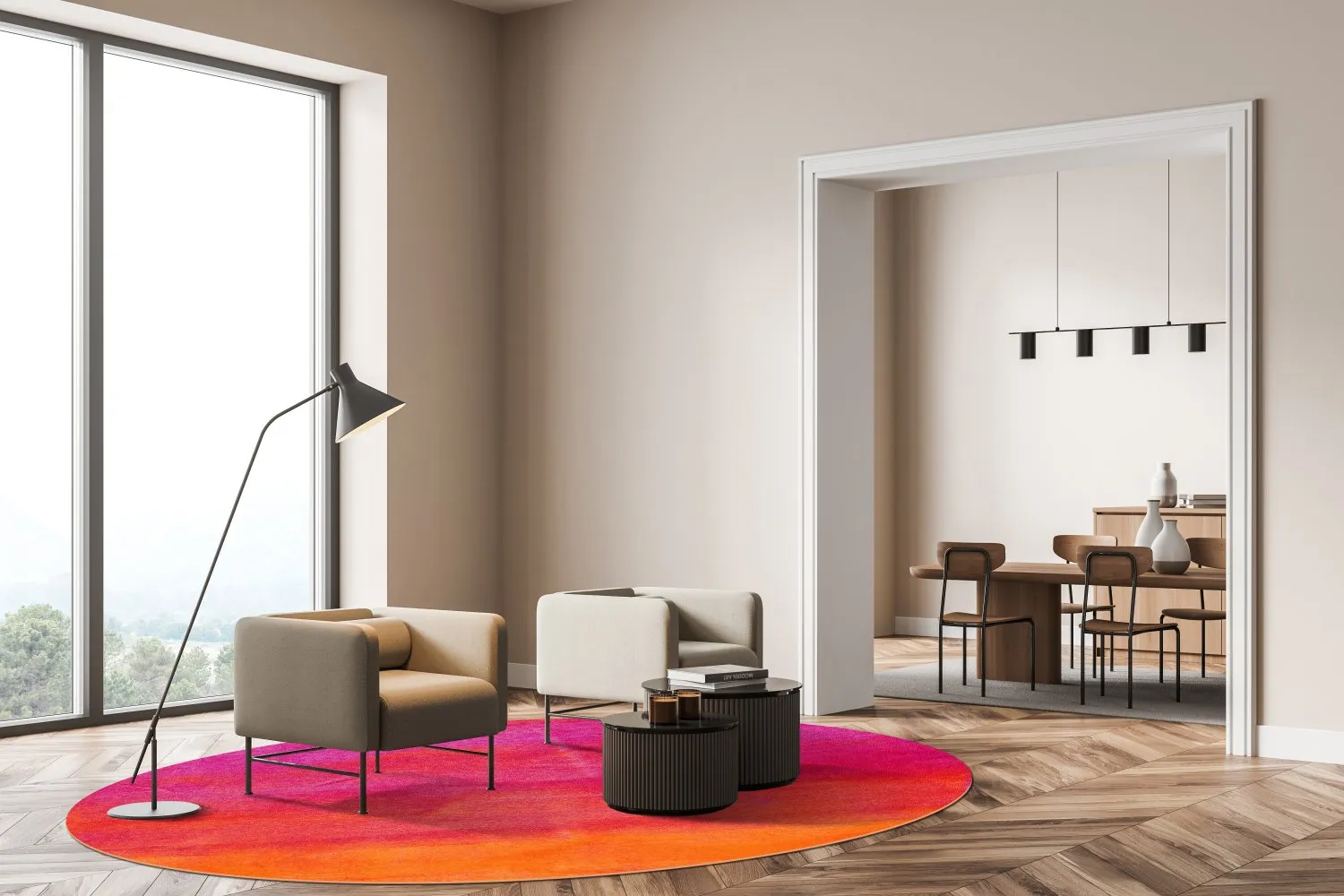 Tapete redondo - Moura (multicolorido)