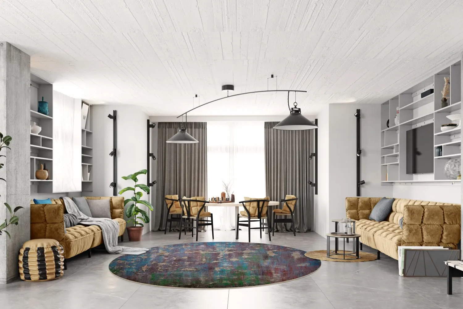 Tapete redondo - Aviano (multicolorido)