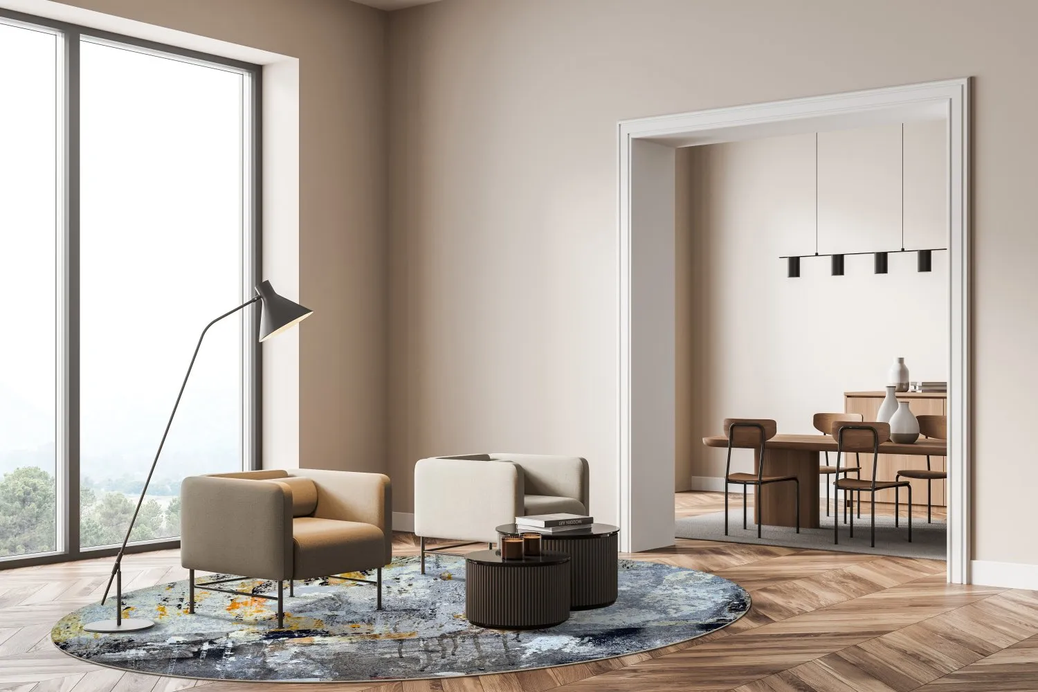 Tapete redondo - Pias (multicolorido)