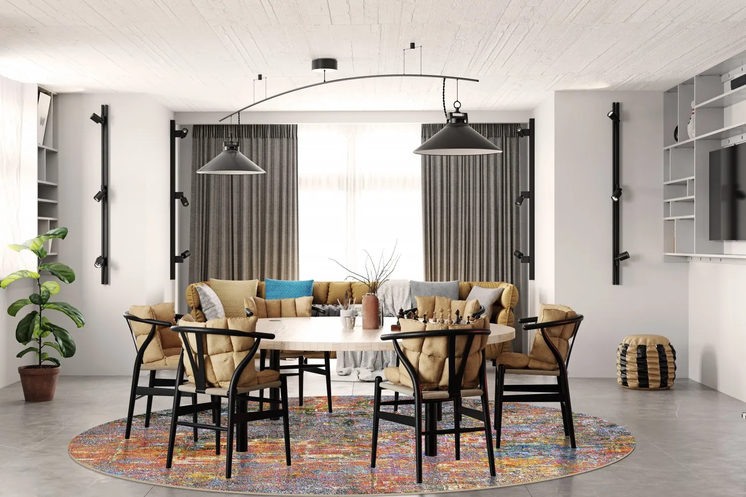 Tapete redondo - Almonte (multicolorido)