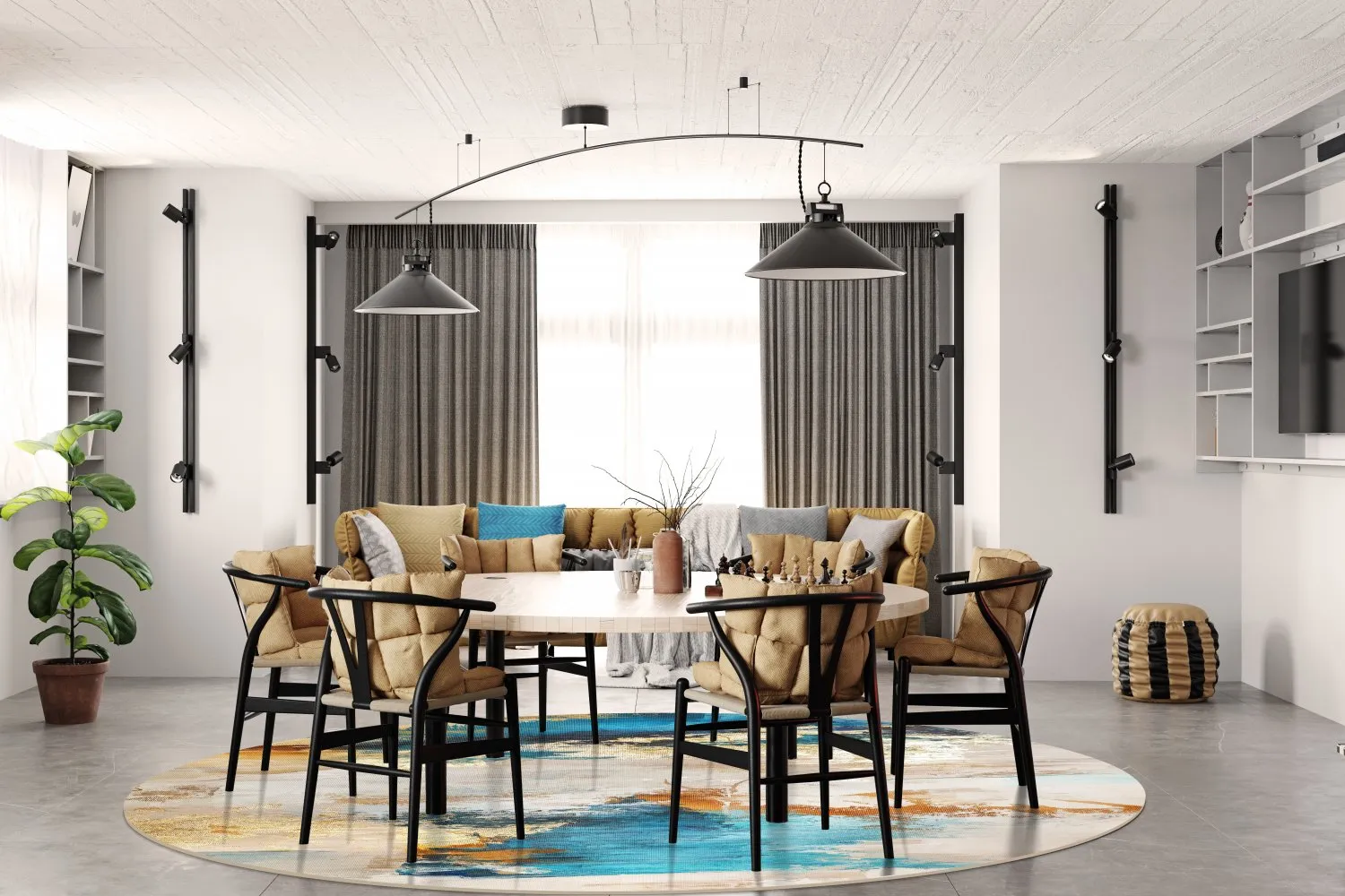 Tapete redondo - Vasto (multicolorido)