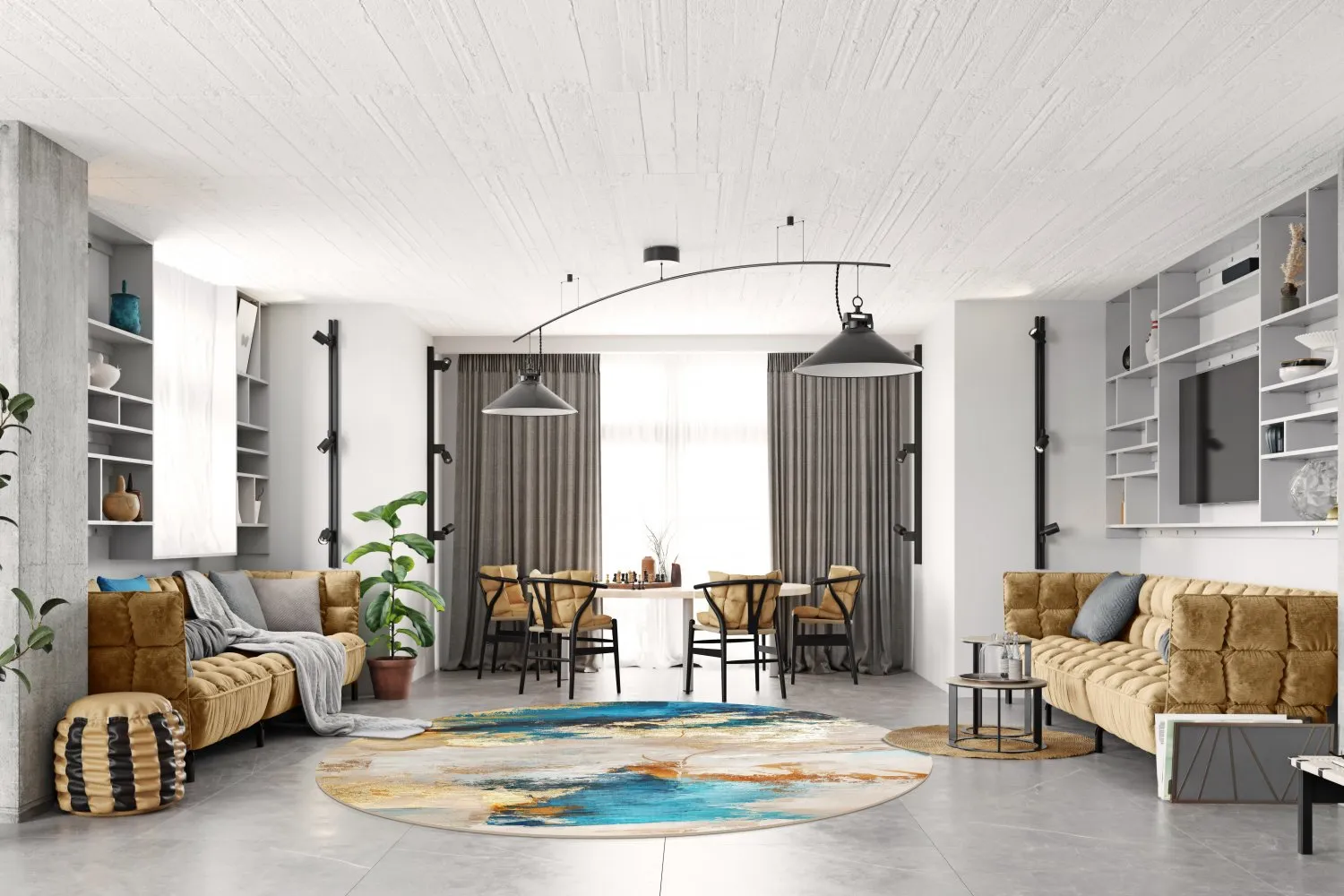 Tapete redondo - Vasto (multicolorido)