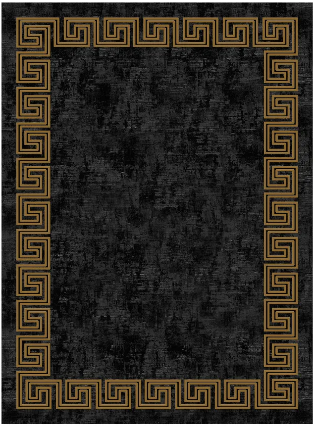 Tapete Wilton - Myra (preto/dourado)