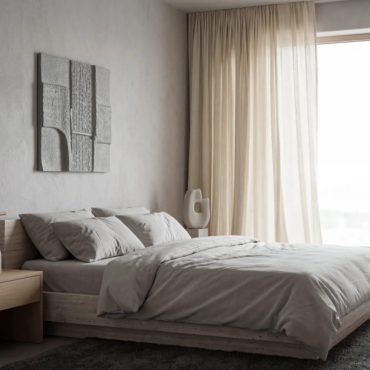 Cortinas Pack de 2 - Cortina de linho Noemi (bege)