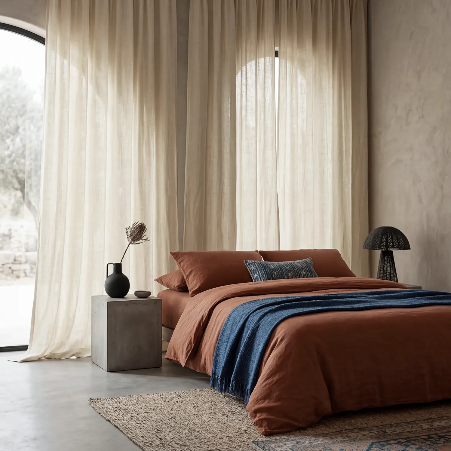 Cortinas Pack de 2 - Cortina de linho Noemi (bege)