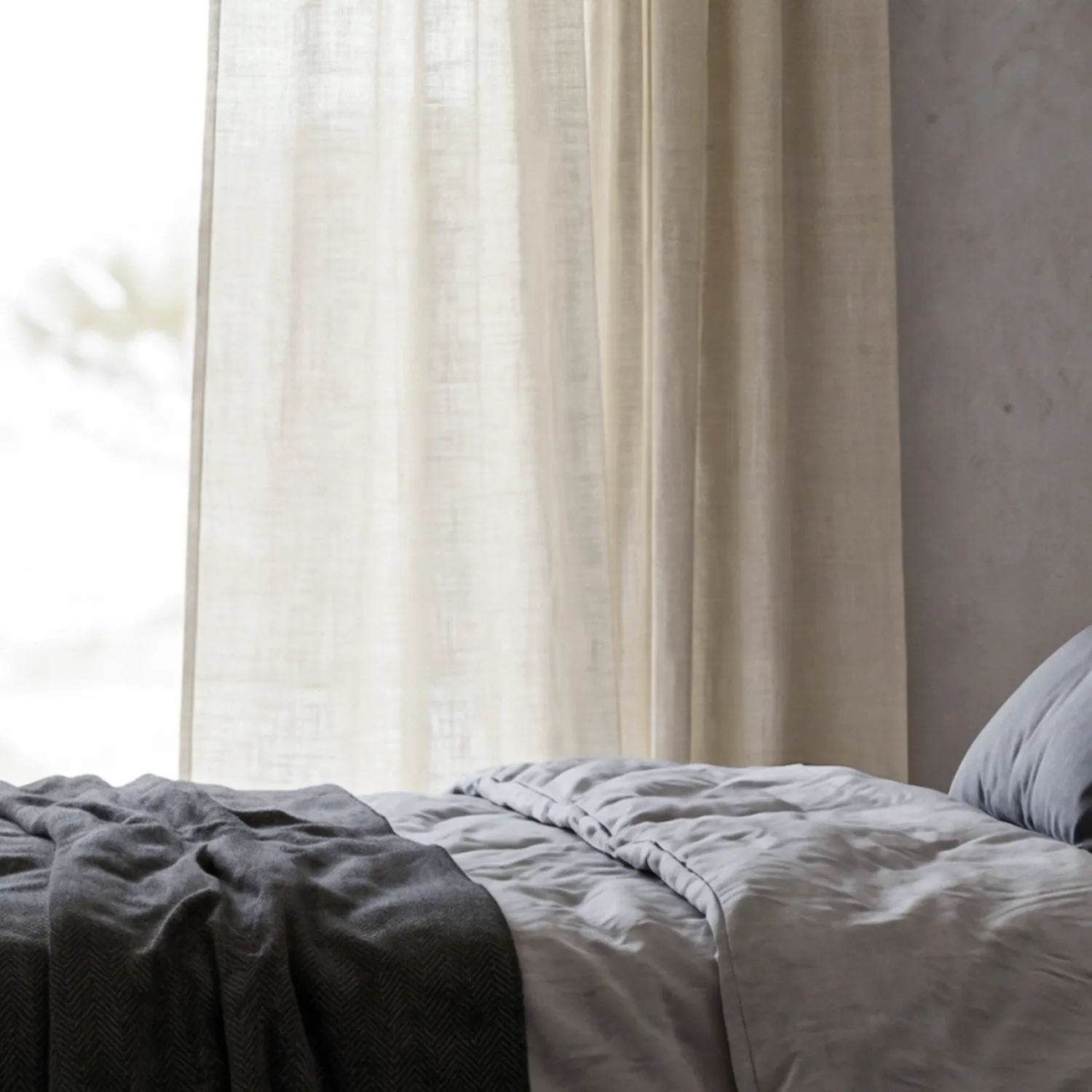 Cortinas Pack de 2 - Cortina de linho Noemi (creme)