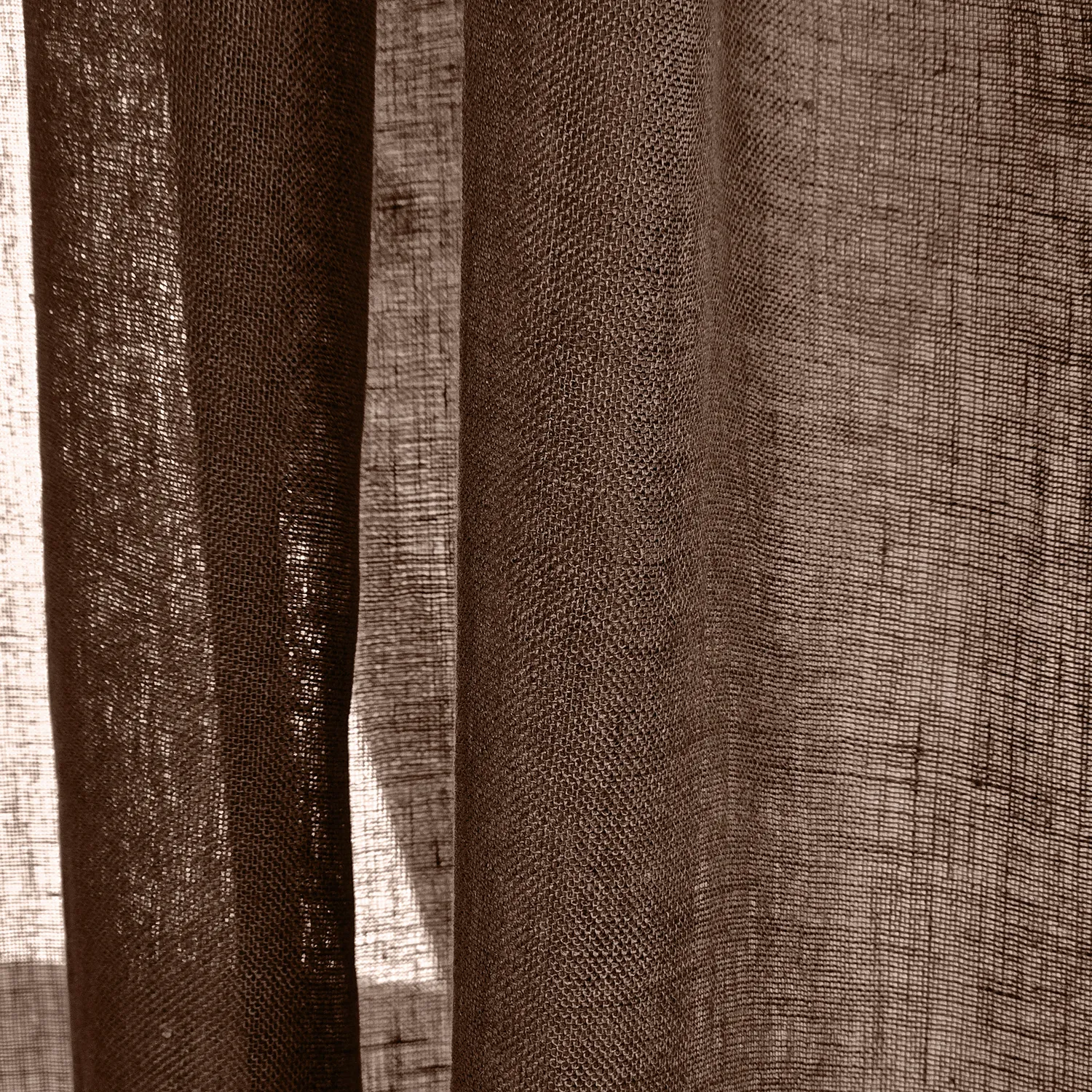 Cortinas Pack de 2 - Cortina de linho Noemi (marrom escuro)