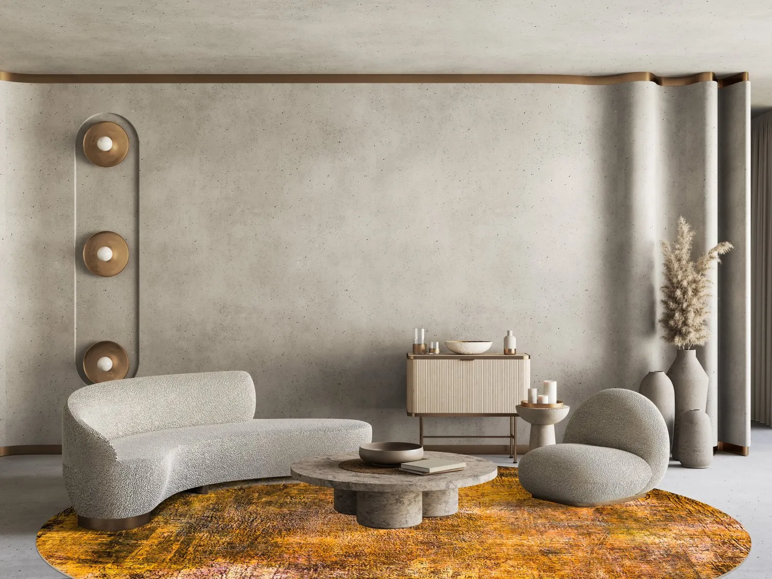 Tapete redondo - Biella (laranja)