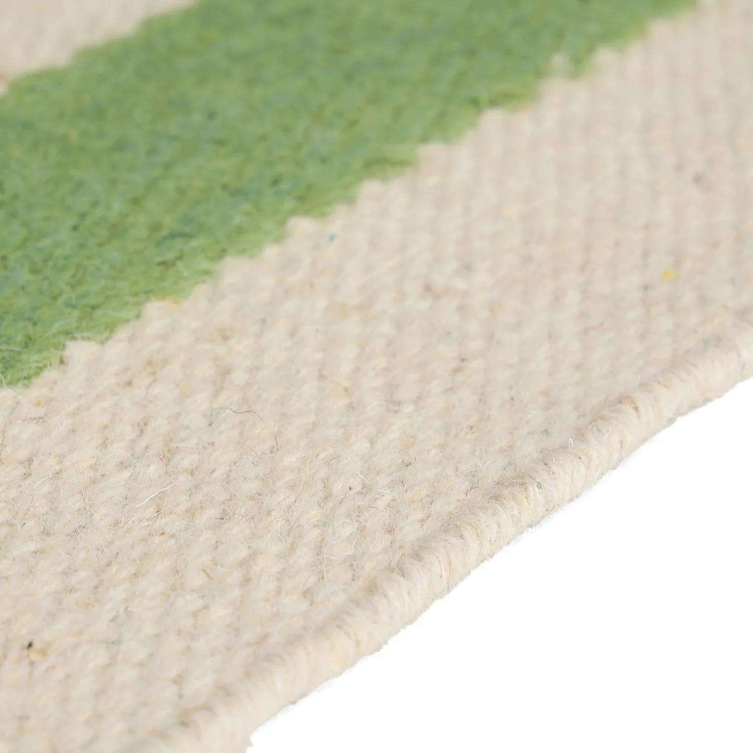 Tapete de lã irregular - Kystaro (creme/verde/vermelho)