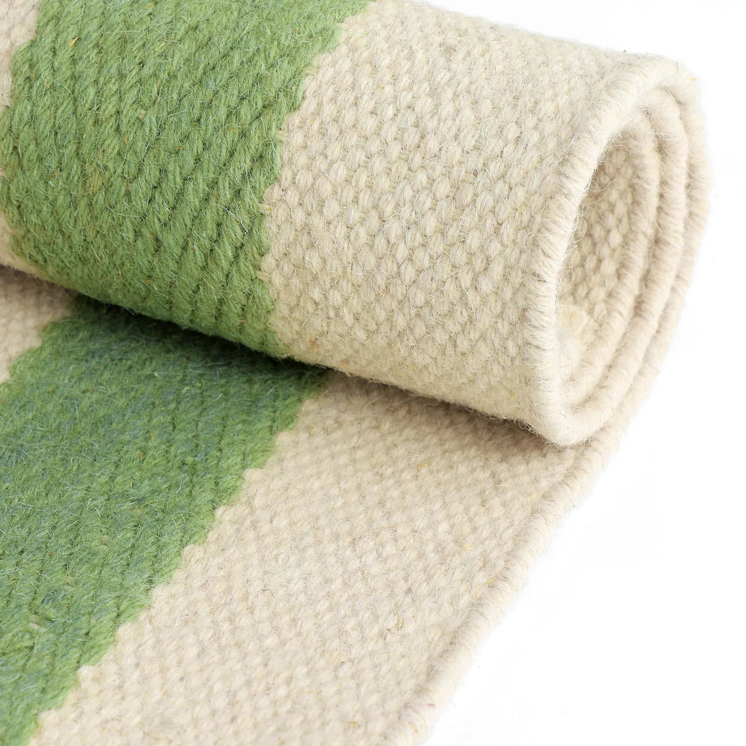 Tapete de lã irregular - Kystaro (creme/verde/vermelho)