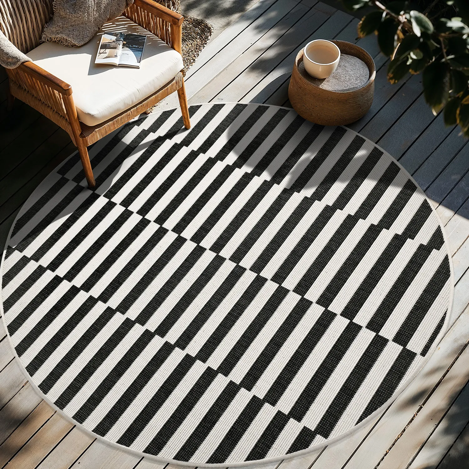 Tapete redondo - Indoor/Outdoor Otto (preto)