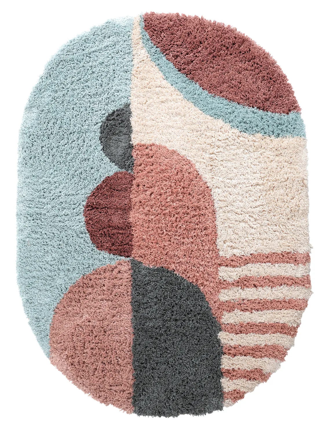 Oval matta - Tropea Natural Cotton Shaggy (multi)
