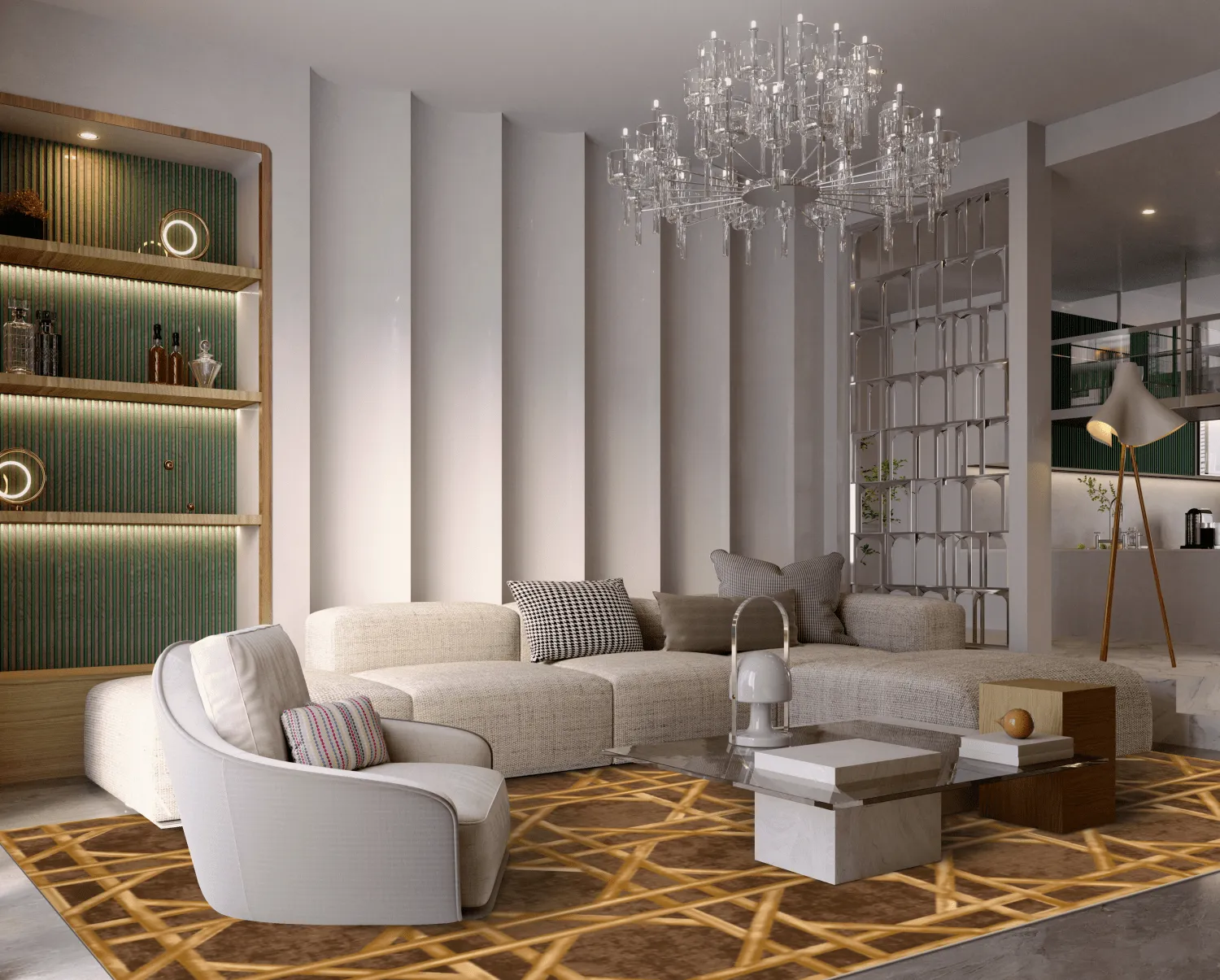 Tapete Wilton - Pachino (marrom/dourado)