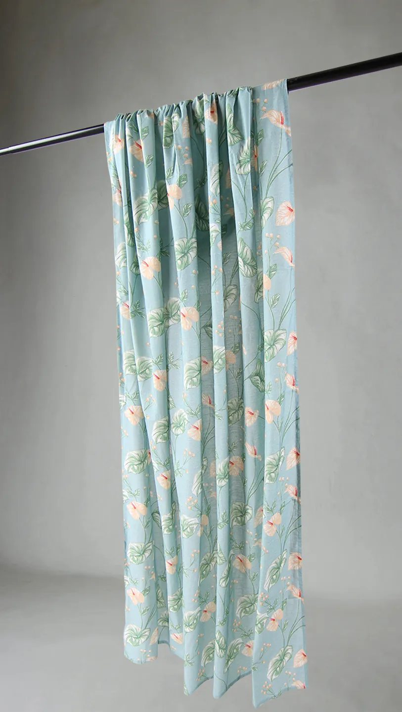Cortinas - Cortina de algodão Adella (turquesa)